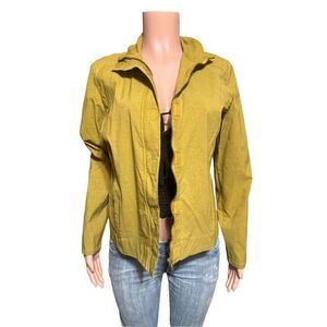 Weekendz off women's long sleeve mandarin collar zip-up with Velcro jacket L